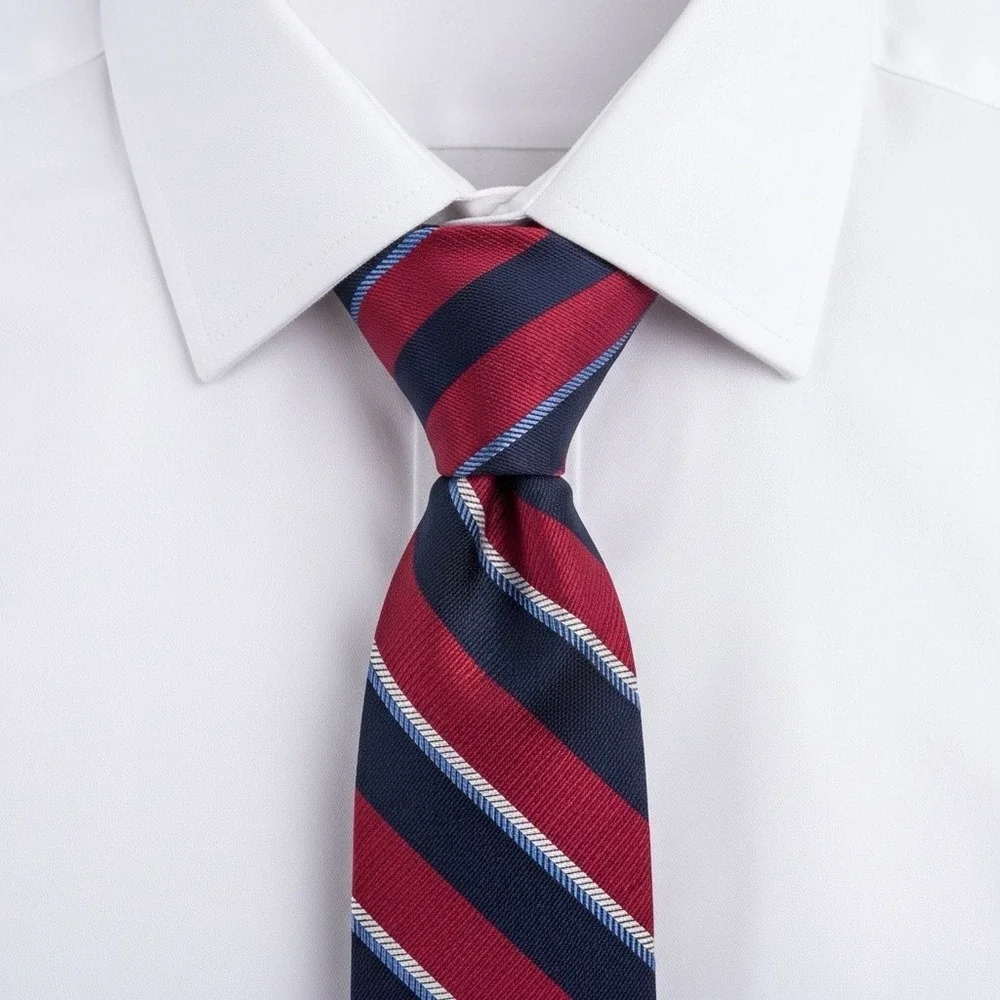 Brooks‎ Brothers Necktie Mens Red Blue Repp Stripe Silk Classic Regimental USA